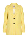 Bright yellow pinstripe cotton blend blazer