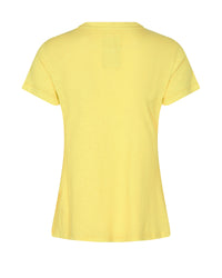 Acid yellow linen mix tee with short sleeves