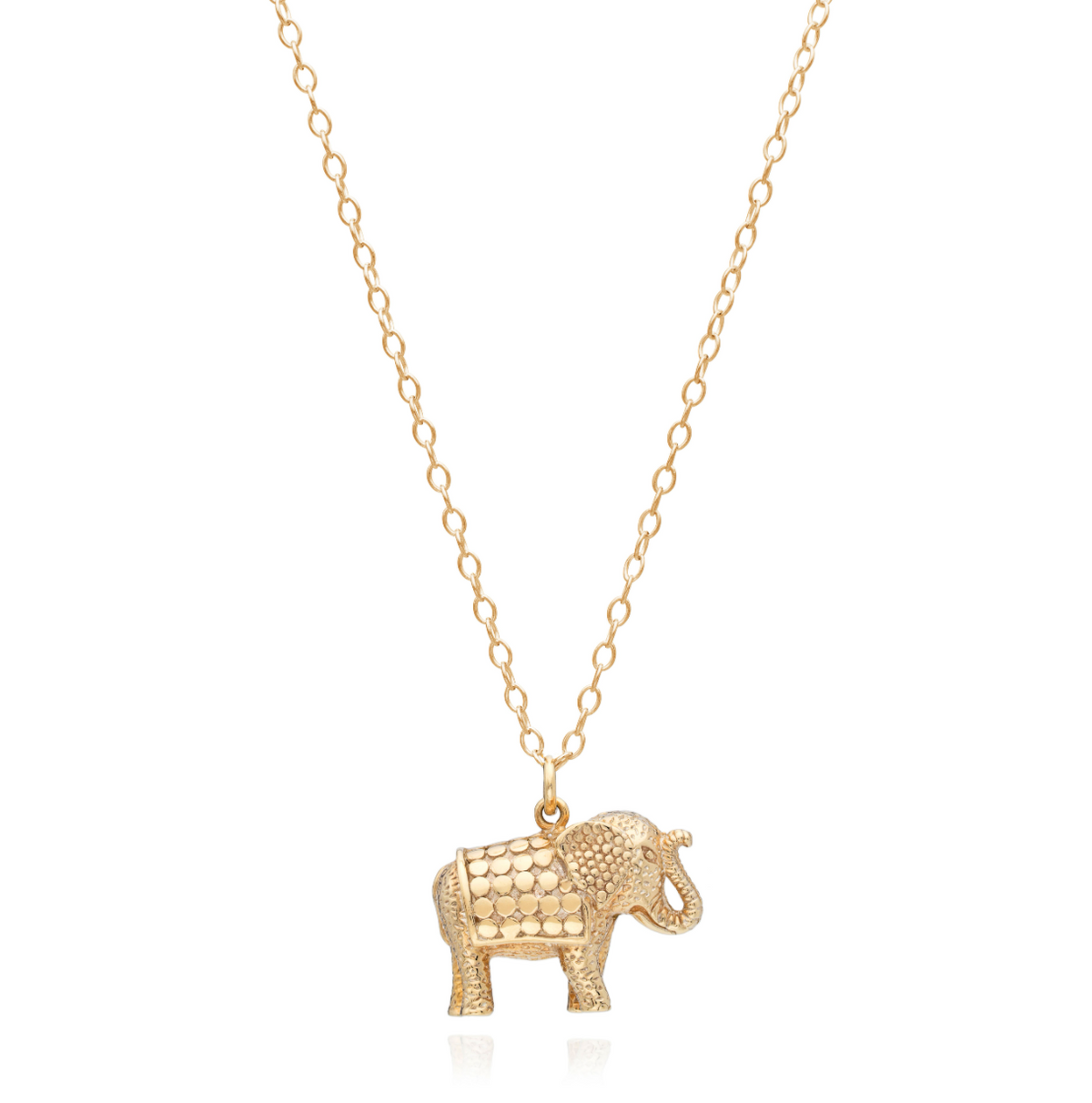Elephant pendant necklace in gold