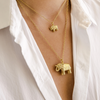 Small Elephant Charm Necklace Gold