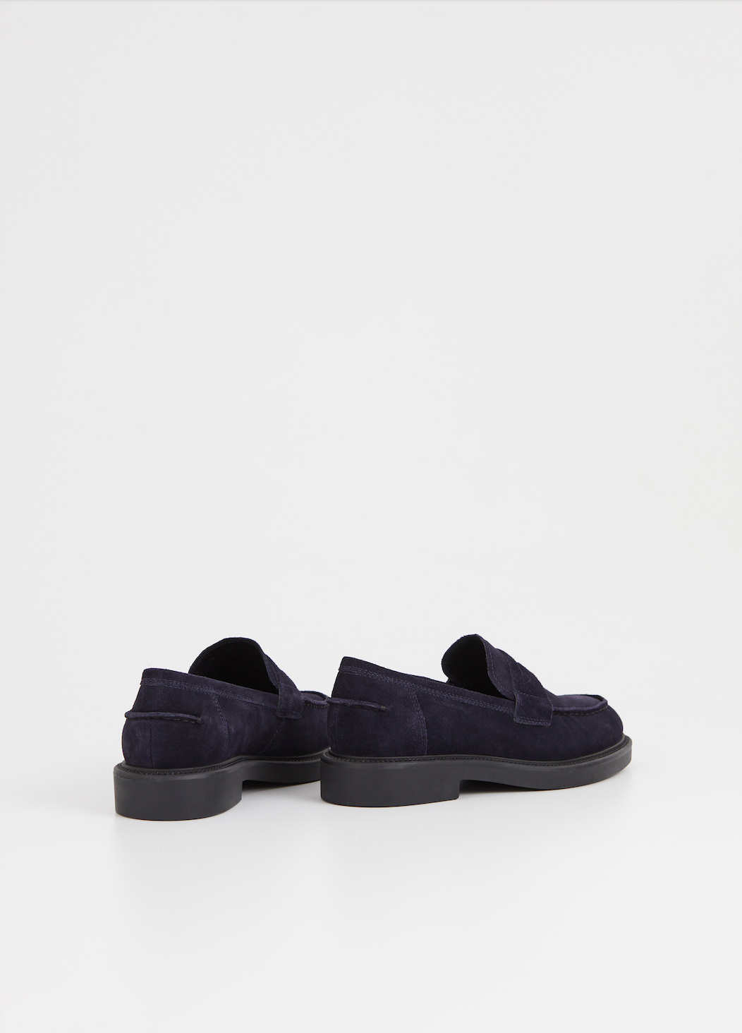 Indigo suede penny loafer