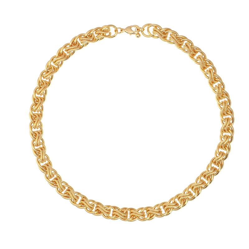Gold pated brass rope style necklace