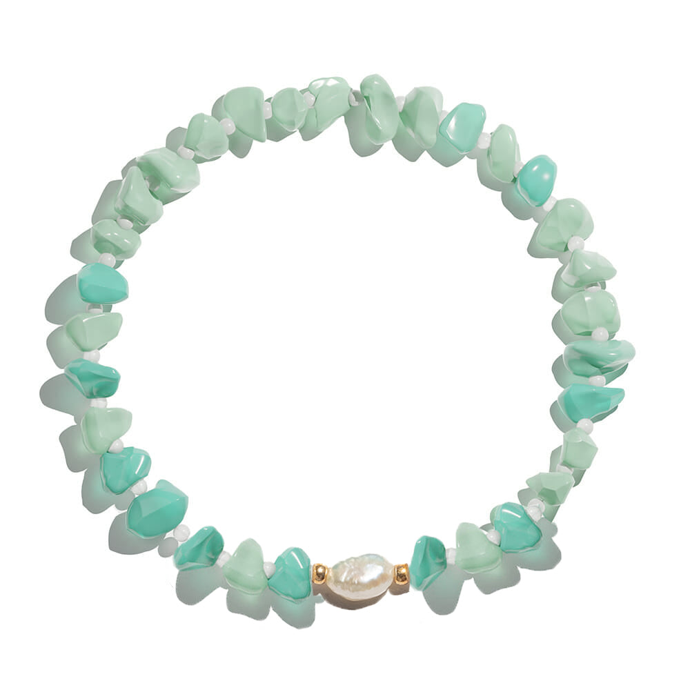 pale green crystal and pearl bracelet