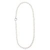 long string of pearls with sterling silver clasp