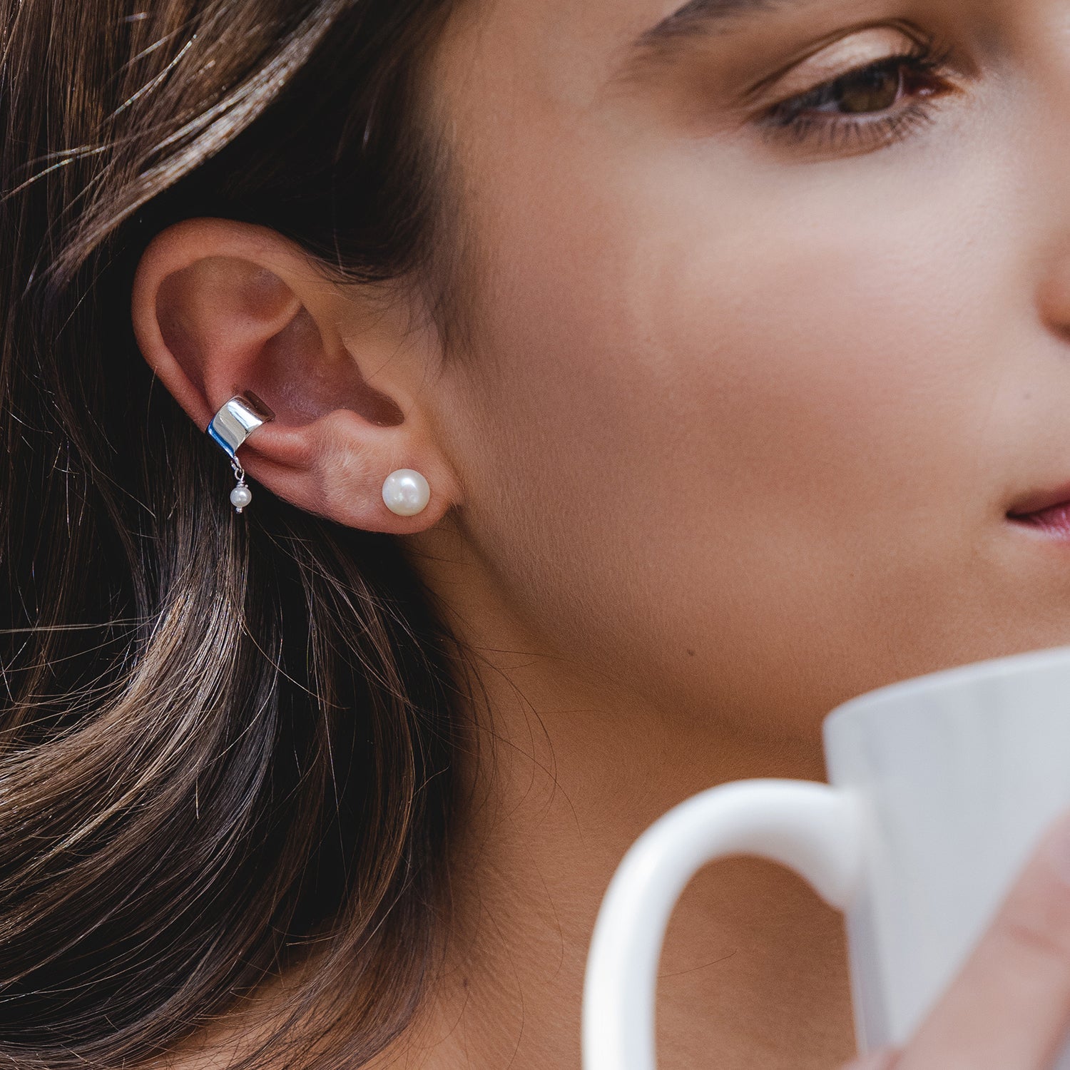 Duo White Pearl Earrings – Sass Edge