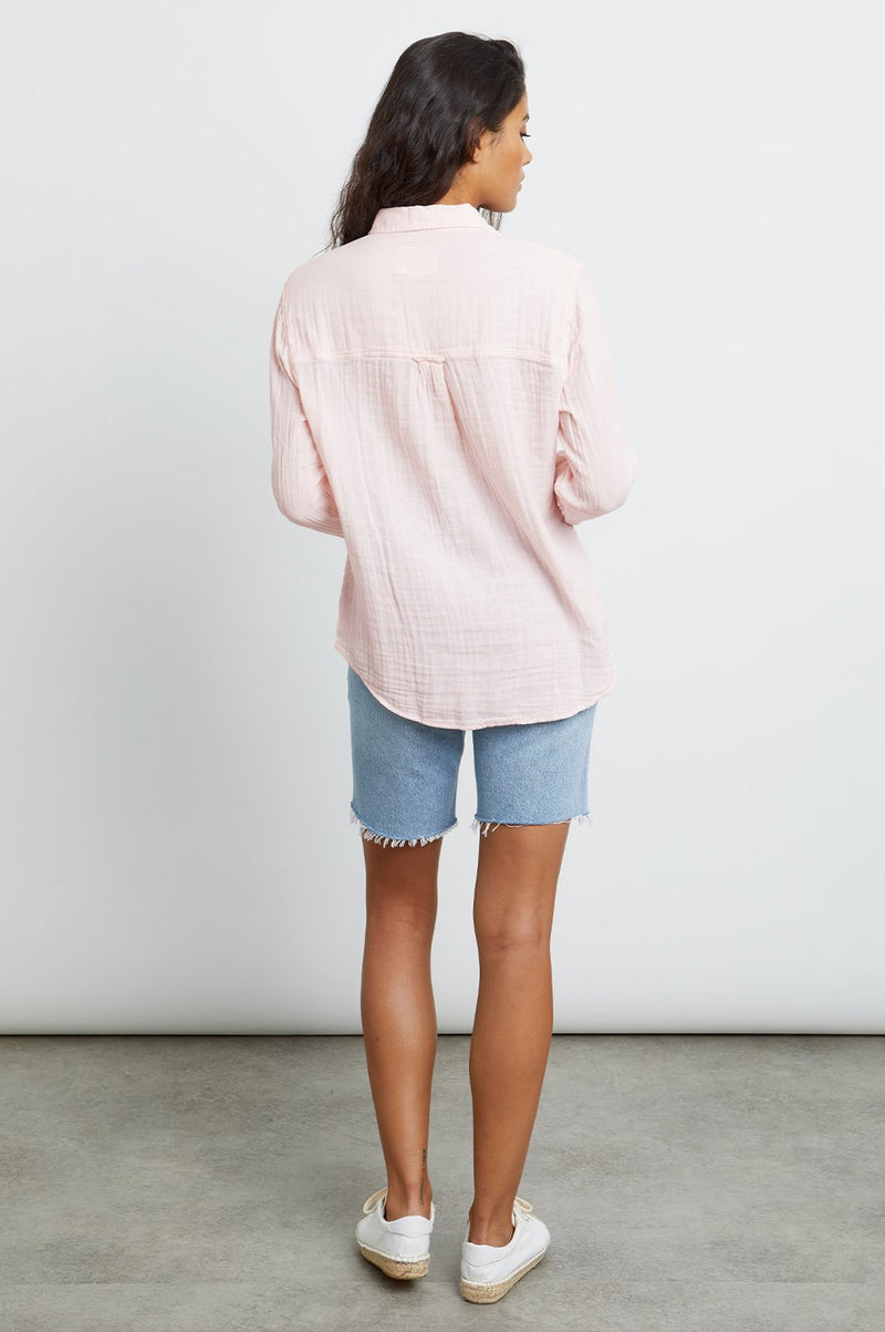 Pink cheesecloth long sleeved shirt