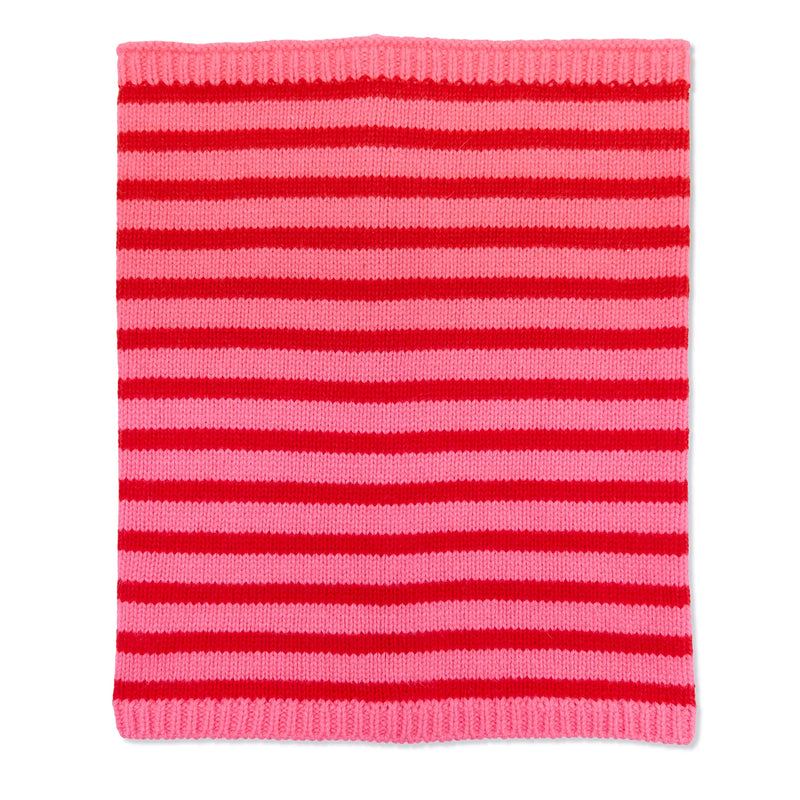Pink and red breton striped cashmere snood